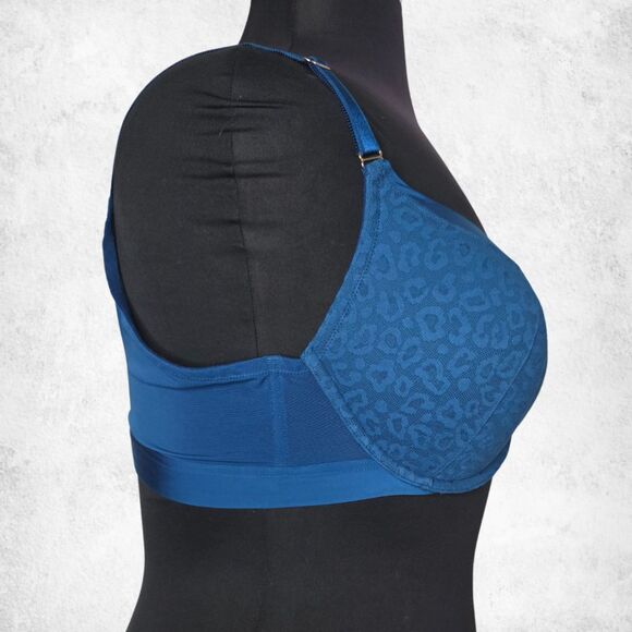 Torrid Curve 40DD XO Plunge Push-Up Bra – Teal Leopard Print - Picture 5 of 7